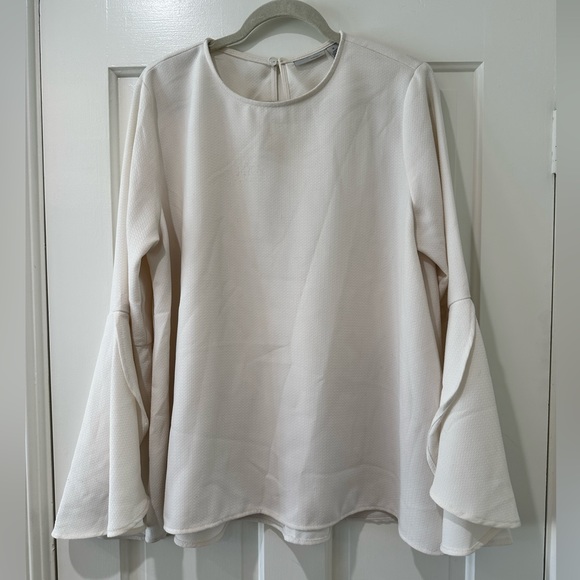 Halogen bell sleeve white blouse long sleeve flared cuff - Picture 4 of 11